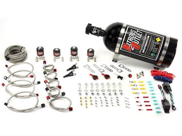 Nitrous Outlet EFI Dual Stage Single Nozzle System; 10 lb. Bottle (07-24 Sierra 2500 HD)