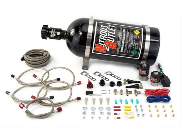 Nitrous Outlet EFI Dual Nozzle System; 15 lb. Bottle (07-24 Sierra 3500 HD)