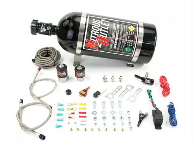 Nitrous Outlet Single Nozzle System; 12 lb. Bottle (15-24 V8 Tahoe)