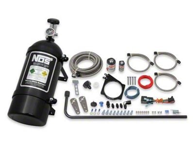 NOS Plate Wet Nitrous System for 102mm or 105mm 4-Bolt Cable Throttle Bodies; Black Bottle (01-12 6.0L, 6.2L Sierra 1500)