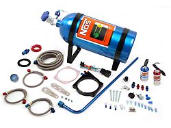 NOS Plate Wet Nitrous System for 102mm or 105mm 4-Bolt Cable Throttle Bodies; Blue Bottle (01-12 6.0L, 6.2L Sierra 1500)