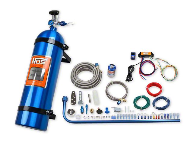 NOS Diesel Nitrous System with Mini 2 Stage Controller; 15 lb. Blue Bottle (07-24 6.6L Duramax Silverado 2500 HD)