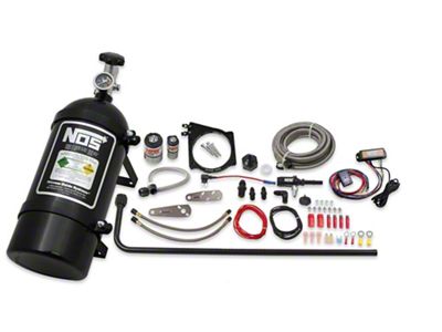 NOS Plate Wet Nitrous System for 102mm or 105mm 4-Bolt Drive-By-Wire Throttle Bodies; Black Bottle (01-12 6.0L Silverado 3500 HD)