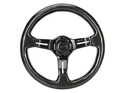 NRG Innovations Sport 350mm Carbon Fiber 1.50-Inch Deep Dish Steering Wheel; Full Carbon (Universal; Some Adaptation May Be Required)