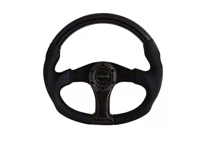 NRG Innovations 350mm Oval Shape Flat Bottom Steering Wheel; Carbon Fiber (Universal; Some Adaptation May Be Required)