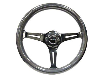 NRG Innovations Classic Wood Grain 350mm Steering Wheel; Black and Chameleon (Universal; Some Adaptation May Be Required)