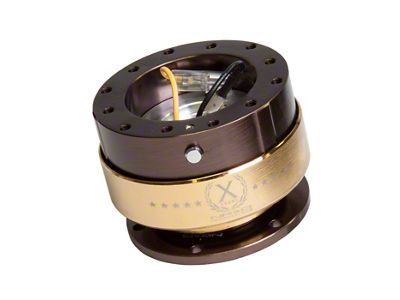 NRG Innovations 2.0 Steering Wheel Hub Quick Release; Bronze with Gold Ring (Universal; Some Adaptation May Be Required)