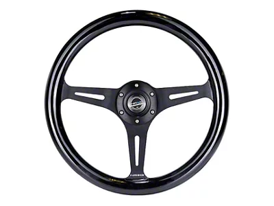 NRG Innovations Classic Wood Grain 350mm Steering Wheel; Black (Universal; Some Adaptation May Be Required)