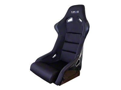 NRG Innovations Large Bucket Seat; Black Cloth and Leather (Universal; Some Adaptation May Be Required)