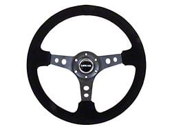 NRG Innovations Sport 350mm 3-Inch Deep Dish Steering Wheel with Holes; Black Suede (Universal; Some Adaptation May Be Required)