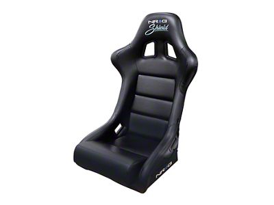 NRG Innovations Shield Water-Resistant Medium Bucket Seat; Black Vinyl with Teal Shield Logo (Universal; Some Adaptation May Be Required)