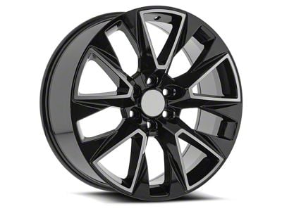 OE Revolution C-14 Gloss Black and Machined 6-Lug Wheel; 24x10; 30mm Offset (23-25 Canyon)