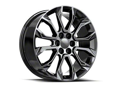 OE Revolution G-38 Gloss Black and Milled 6-Lug Wheel; 22x9; 31mm Offset (23-25 Canyon)