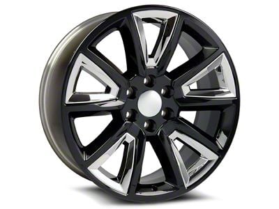 OE Revolution C-08 Gloss Black with Chrome Inserts 6-Lug Wheel; 22x9; 31mm Offset (23-25 Colorado)