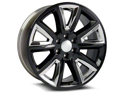 OE Revolution C-08 Gloss Black with Chrome Inserts 6-Lug Wheel; 24x10; 31mm Offset (23-24 Colorado)