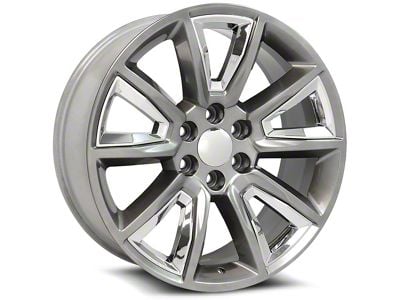 OE Revolution C-08 Silver with Chrome Inserts 6-Lug Wheel; 24x10; 31mm Offset (23-25 Colorado)