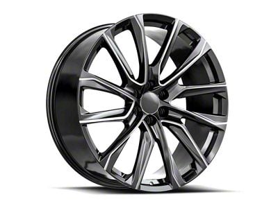 OE Revolution CAD-34 Gloss Black and Milled 6-Lug Wheel; 22x9; 31mm Offset (23-24 Colorado)