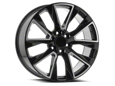 OE Revolution D-35 Gloss Black and Machined 6-Lug Wheel; 22x9; 31mm Offset (23-25 Colorado)