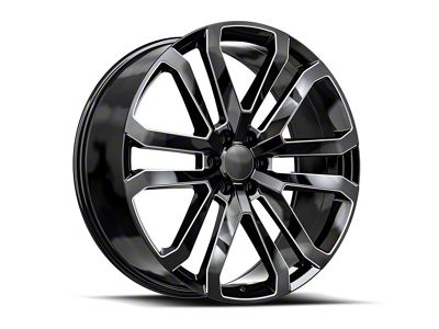 OE Revolution D-37 Gloss Black and Milled 6-Lug Wheel; 24x10; 31mm Offset (23-24 Colorado)