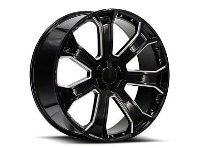 OE Revolution G-06 Black Machined Face with Chrome Inserts 6-Lug Wheel; 26x10; 31mm Offset (23-24 Colorado)