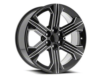 OE Revolution G-13 Gloss Black and Machined 6-Lug Wheel; 22x9; 24mm Offset (23-25 Colorado)