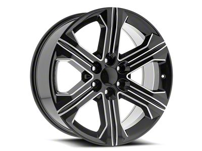 OE Revolution G-13 Gloss Black and Machined 6-Lug Wheel; 24x10; 31mm Offset (23-24 Colorado)