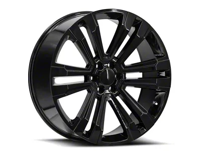 OE Revolution G-10 Gloss Black and Machined 6-Lug Wheel; 22x9; 31mm Offset (07-13 Sierra 1500)