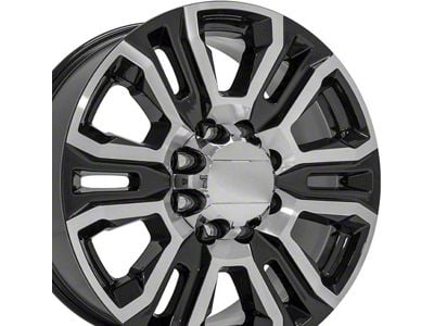 CV70A Black Machined 8-Lug Wheel; 20x8.5; 12mm Offset (01-06 Sierra 2500 HD)