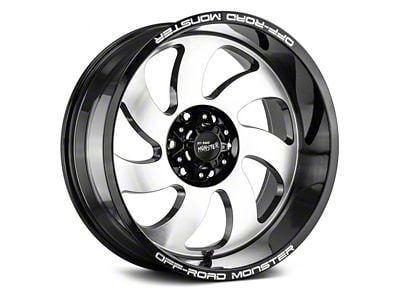 Off Road Monster M07 Gloss Black Machined 8-Lug Wheel; 20x10; -19mm Offset (01-06 Sierra 3500 HD SRW)