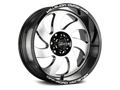 Off Road Monster M07 Gloss Black Machined 8-Lug Wheel; 20x10; -19mm Offset (03-09 RAM 2500)