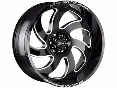 Off-Road Monster M07 Gloss Black Milled 8-Lug Wheel; 22x12; -44mm Offset (03-09 RAM 2500)