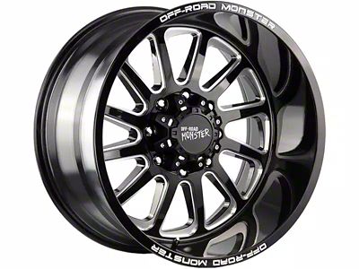 Off-Road Monster M17 Gloss Black Milled 8-Lug Wheel; 20x10; -19mm Offset (03-09 RAM 2500)