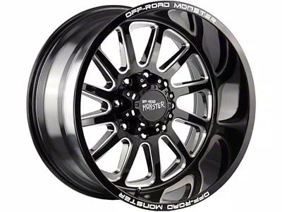 Off-Road Monster M17 Gloss Black Milled 8-Lug Wheel; 22x12; -44mm Offset (03-09 RAM 2500)