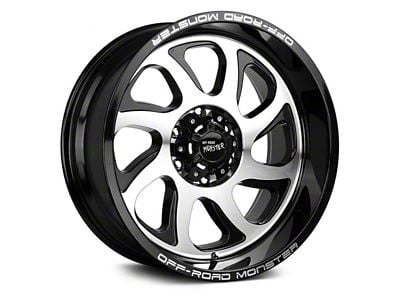 Off Road Monster M22 Gloss Black Machined 8-Lug Wheel; 20x10; -19mm Offset (03-09 RAM 2500)