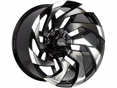 Off-Road Monster M24 Gloss Black Machined 8-Lug Wheel; 22x12; -44mm Offset (03-09 RAM 2500)