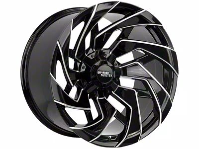 Off-Road Monster M24 Gloss Black Milled 8-Lug Wheel; 20x10; -19mm Offset (03-09 RAM 2500)