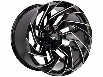 Off-Road Monster M24 Gloss Black Milled 8-Lug Wheel; 22x12; -44mm Offset (03-09 RAM 2500)