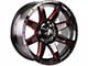 Off-Road Monster M08 Gloss Black Candy Red Milled 6-Lug Wheel; 20x9; 0mm Offset (04-08 F-150)