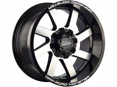 Off-Road Monster M80 Gloss Black Machined 6-Lug Wheel; 20x12; -44mm Offset (04-08 F-150)