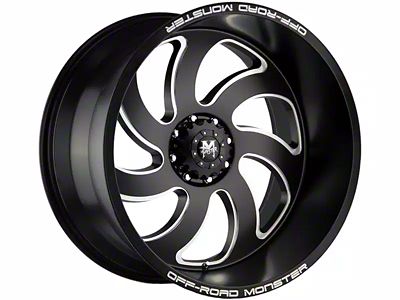 Off-Road Monster M07 Flat Black Milled 6-Lug Wheel; 20x10; -19mm Offset (07-13 Sierra 1500)