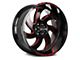 Off Road Monster M07 Gloss Black Candy Red Milled 6-Lug Wheel; 22x12; -44mm Offset (07-13 Sierra 1500)