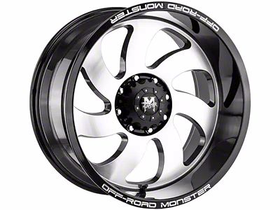 Off-Road Monster M07 Gloss Black Machined 6-Lug Wheel; 20x10; -19mm Offset (07-13 Sierra 1500)