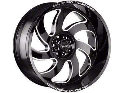 Off-Road Monster M07 Gloss Black Milled 6-Lug Wheel; 20x10; -19mm Offset (07-13 Sierra 1500)