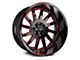 Off Road Monster M17 Gloss Black Candy Red Milled 6-Lug Wheel; 22x12; -44mm Offset (07-13 Sierra 1500)