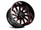 Off Road Monster M17 Gloss Black Candy Red Milled 6-Lug Wheel; 22x12; -44mm Offset (07-13 Sierra 1500)