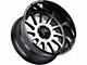 Off-Road Monster M17 Gloss Black Machined 6-Lug Wheel; 17x9; 0mm Offset (07-13 Sierra 1500)