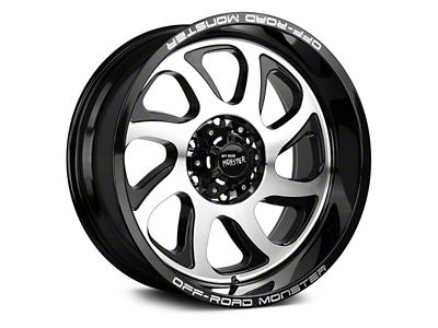 Off Road Monster M22 Gloss Black Machined 6-Lug Wheel; 22x12; -44mm Offset (07-13 Sierra 1500)