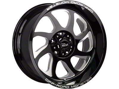 Off-Road Monster M22 Gloss Black Milled 6-Lug Wheel; 20x10; -19mm Offset (07-13 Sierra 1500)