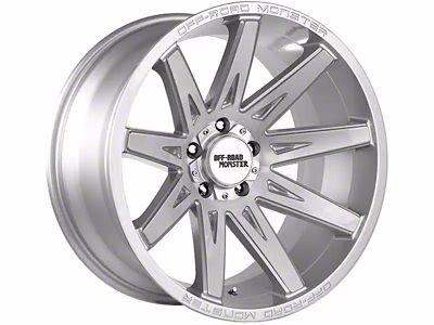 Off-Road Monster M25 Brushed Face Silver 6-Lug Wheel; 20x10; -19mm Offset (07-13 Sierra 1500)