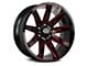 Off Road Monster M25 Gloss Black Candy Red Milled 6-Lug Wheel; 22x12; -44mm Offset (07-13 Sierra 1500)